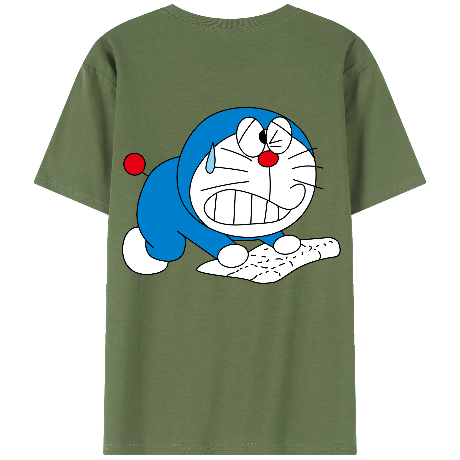 （画像用） ドラえもん Doraemon 綿100％ メンズ半袖Tシャツ（バックプリント） 通気性